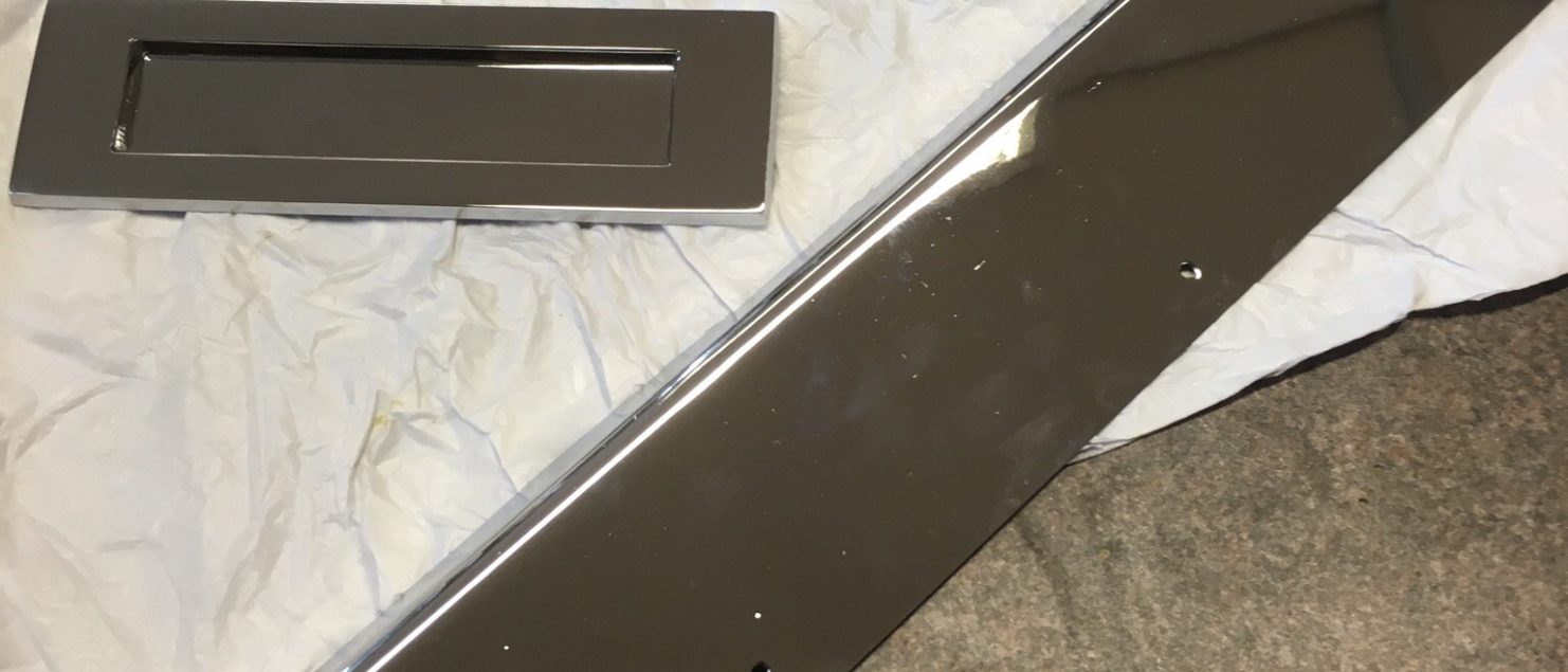 Custom chromed architectural ironmongery